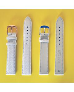 16 mm White Leather Watch Strap 20814