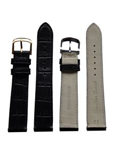 18 mm Croco Watch Strap Black