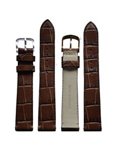 18 mm Brown Leather Crocodile Pattern Strap 14298