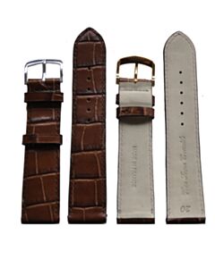 20 mm Croco Watch Strap Dark Brown