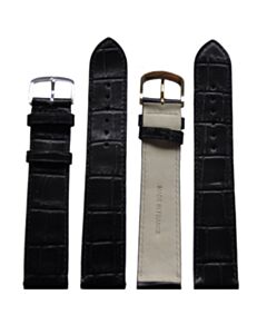 24 mm Croco Watch Strap Black XL