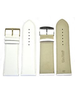 28 mm White Leather Watch Strap Fleurus
