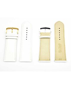 White 34 mm Leather Watch Strap