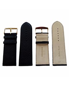 32 mm Black Leather Watch Strap 10814