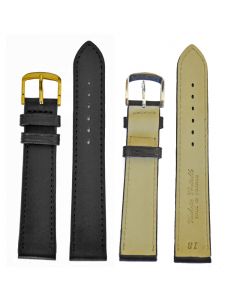 18 mm Black Leather Strap