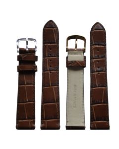 18 mm Croco Watch Strap Dark Brown