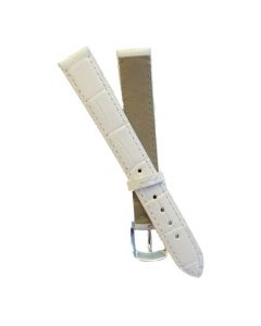 18 mm white crocodile pattern leather watch strap 18FV14297